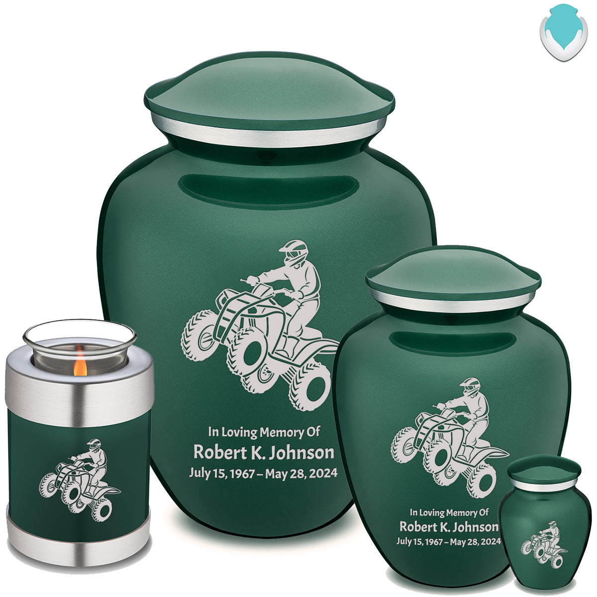 Medium Embrace Green ATV Cremation Urn