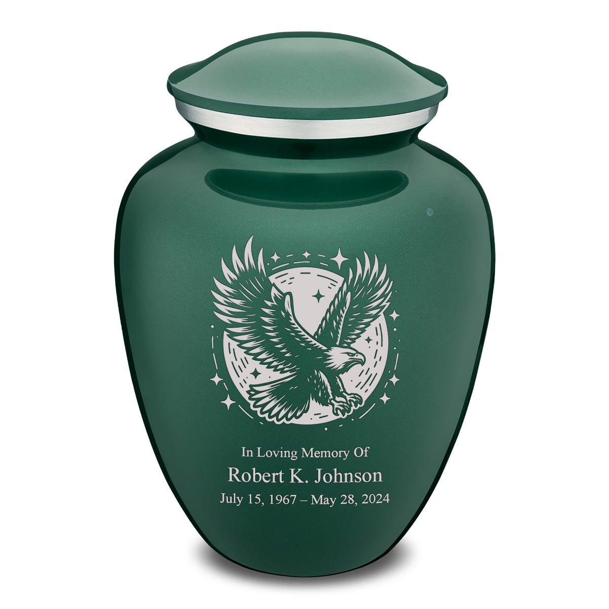 Adult Embrace Green Flying Eagle Cremation Urn