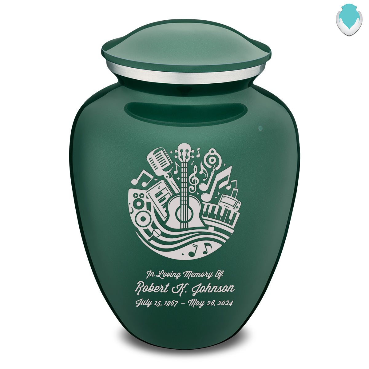 Adult Embrace Green Music Cremation Urn