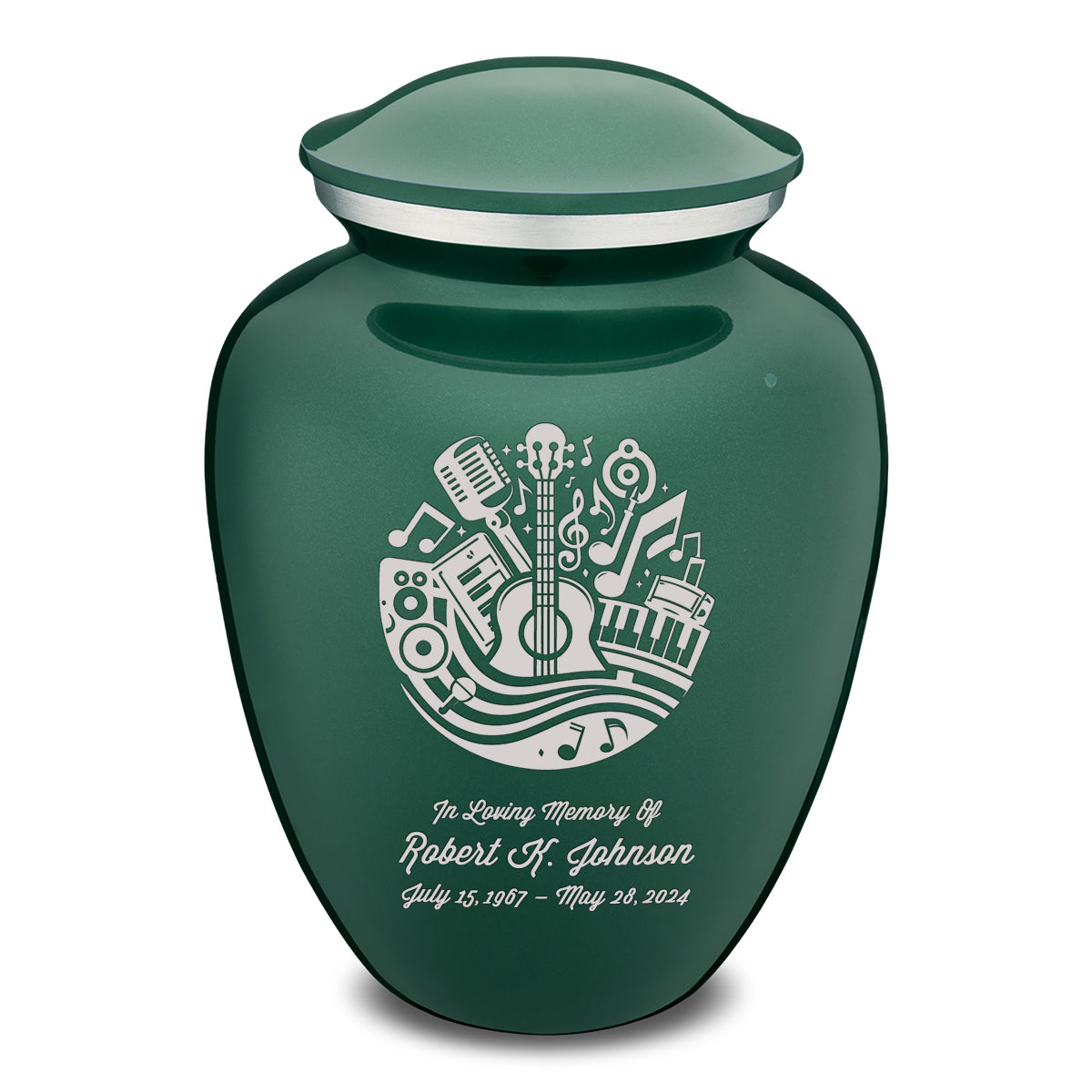 Adult Embrace Green Music Cremation Urn