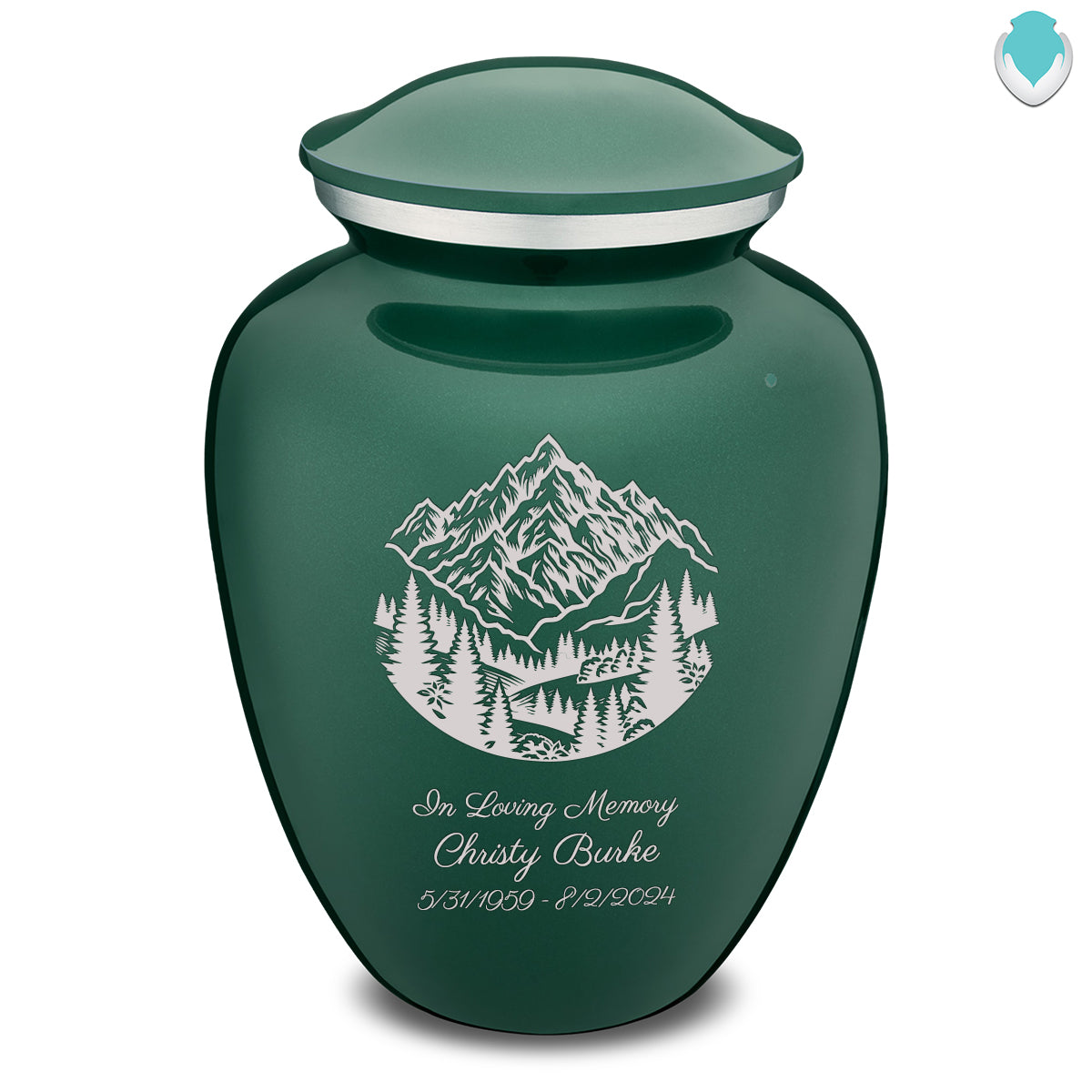 Adult Embrace Green Rocky Mountains Cremation Urn