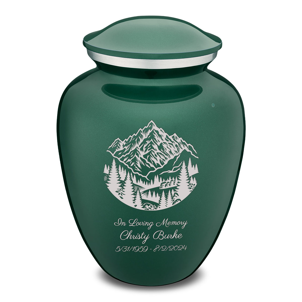 Adult Embrace Green Rocky Mountains Cremation Urn