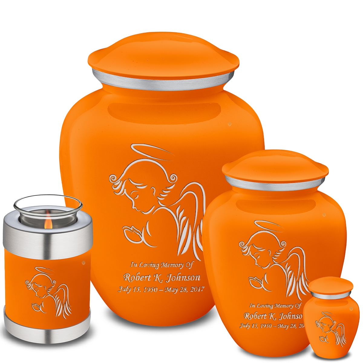 Adult Embrace Burnt Orange Angel Cremation Urn
