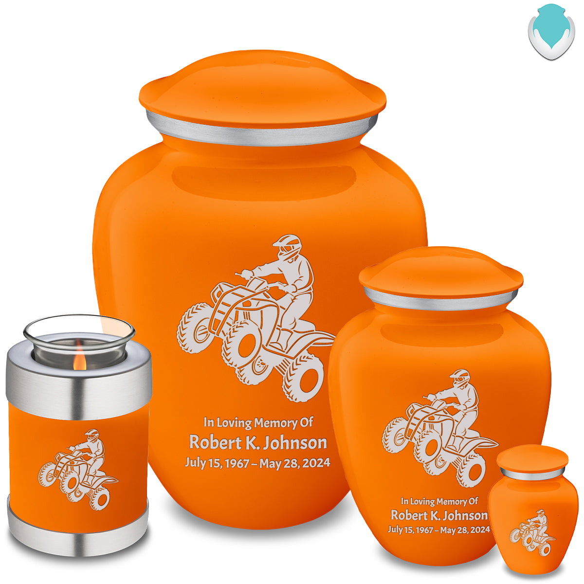 Keepsake Embrace Burnt Orange ATV Cremation Urn