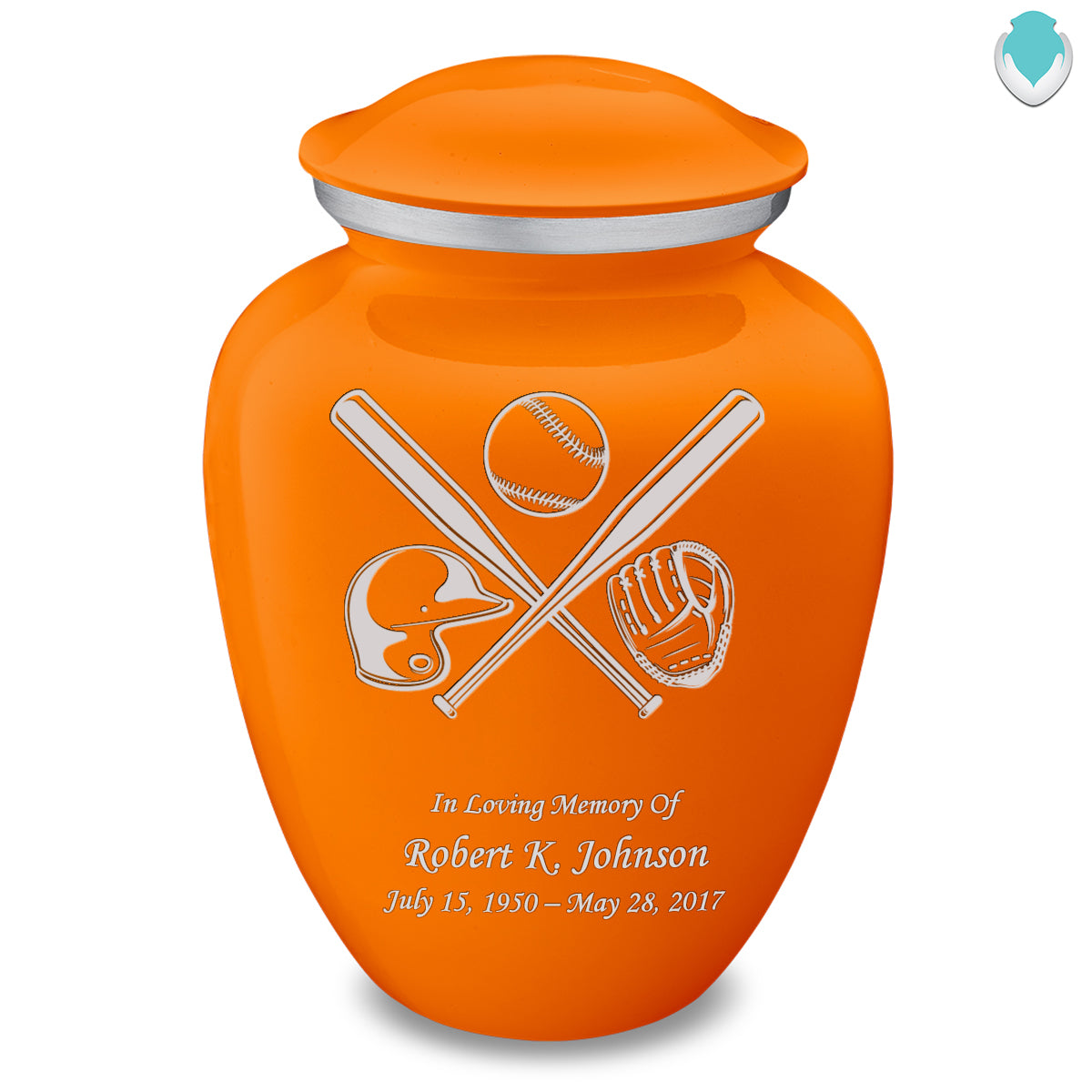 Adult Embrace Burnt Orange Baseball Cremation Urn
