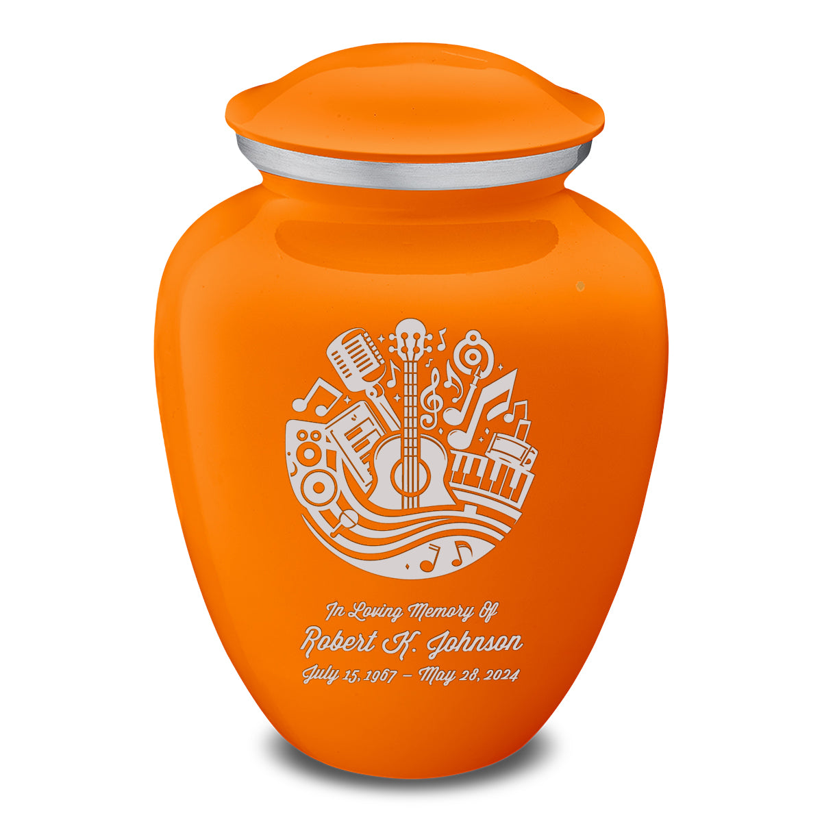 Adult Embrace Burnt Orange Music Cremation Urn