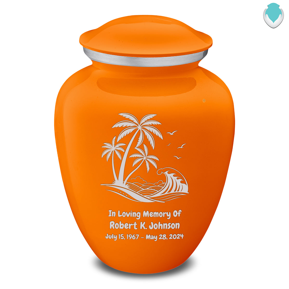 Adult Embrace Burnt Orange Palm Beach Cremation Urn