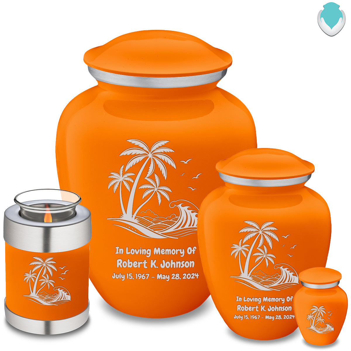 Keepsake Embrace Burnt Orange Palm Beach Cremation Urn