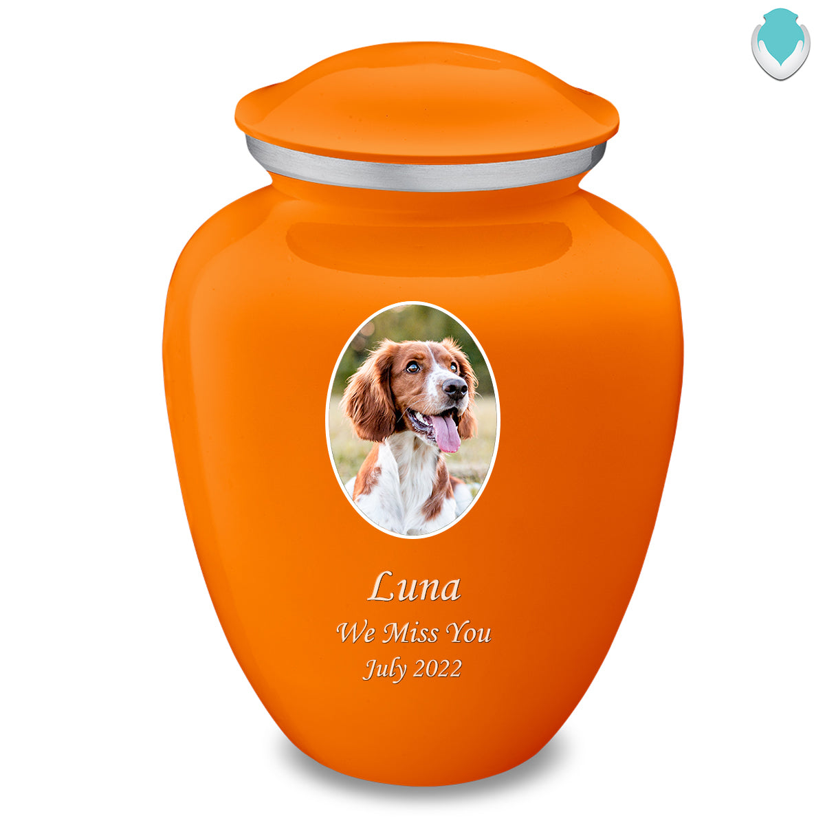 Adult Pet Embrace Burnt Orange Portrait Cremation Urn