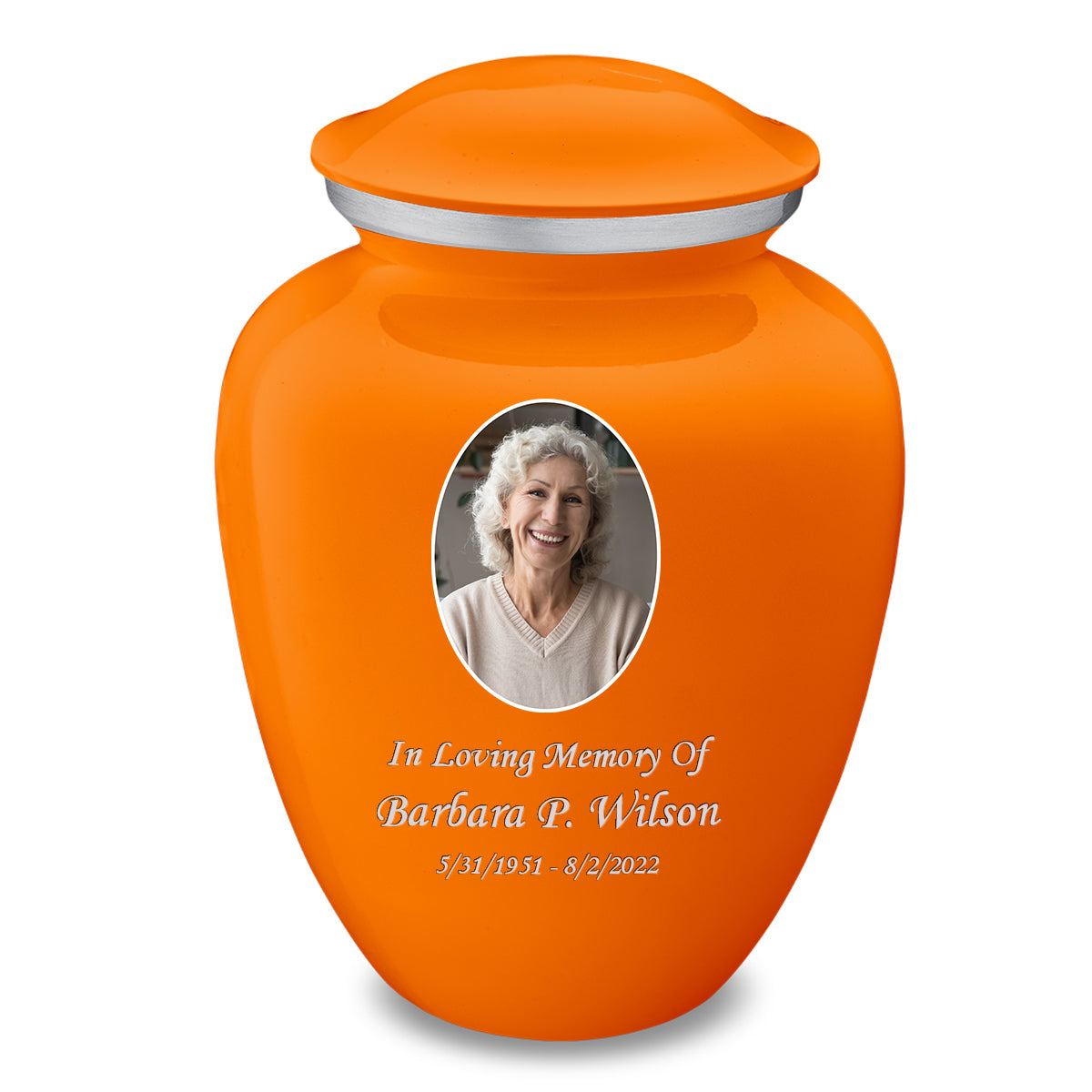 Adult Embrace Burnt Orange Portrait Cremation Urn