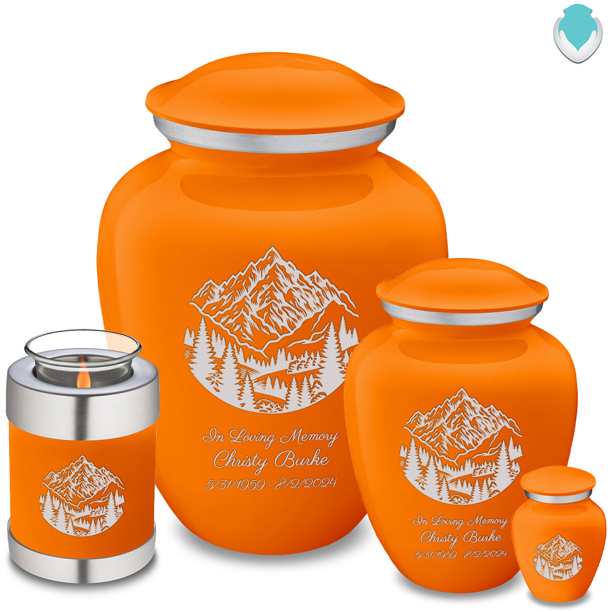 Keepsake Embrace Burnt Orange Rocky Mountains Cremation Urn