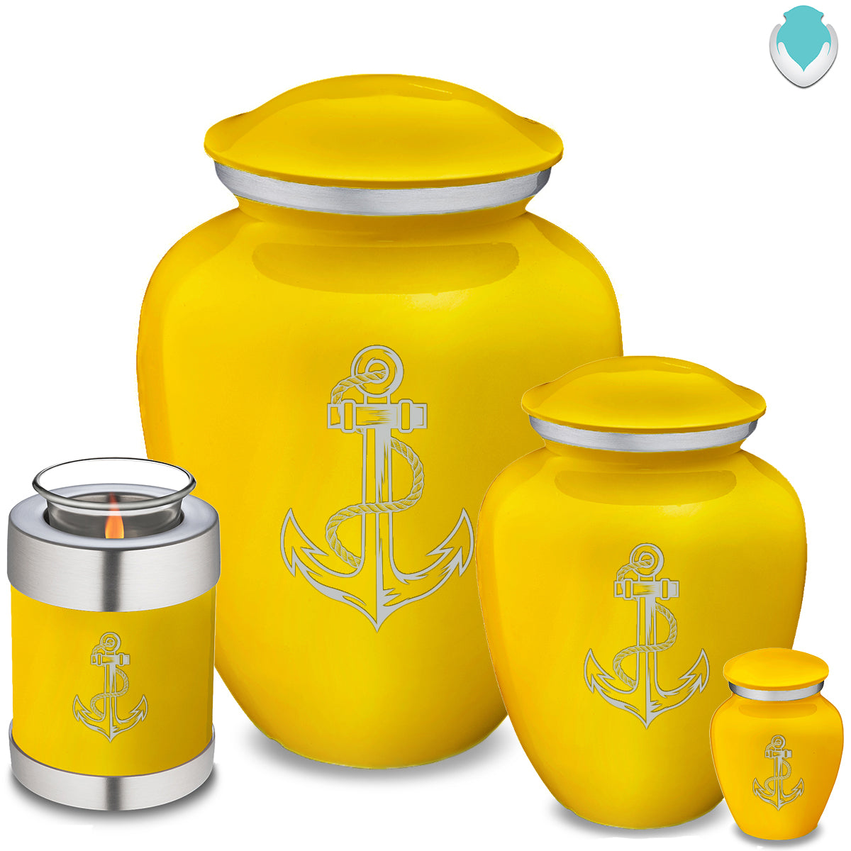Keepsake Embrace Yellow Anchor Cremation Urn