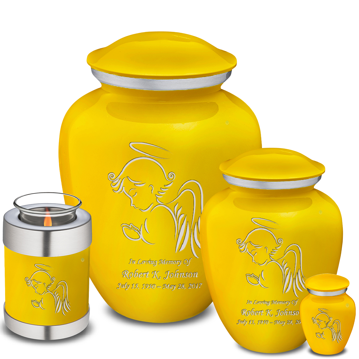 Adult Embrace Yellow Angel Cremation Urn