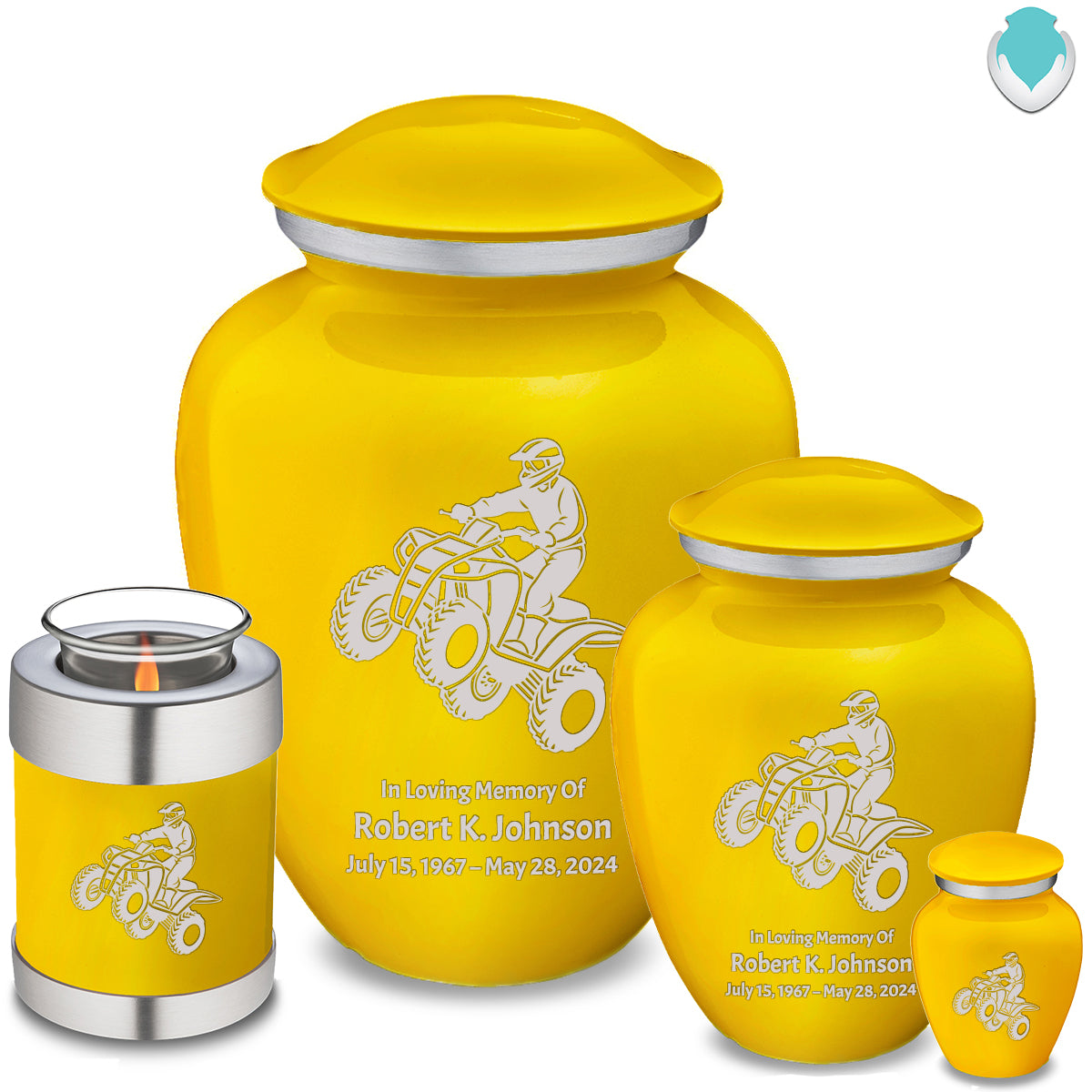 Keepsake Embrace Yellow ATV Cremation Urn