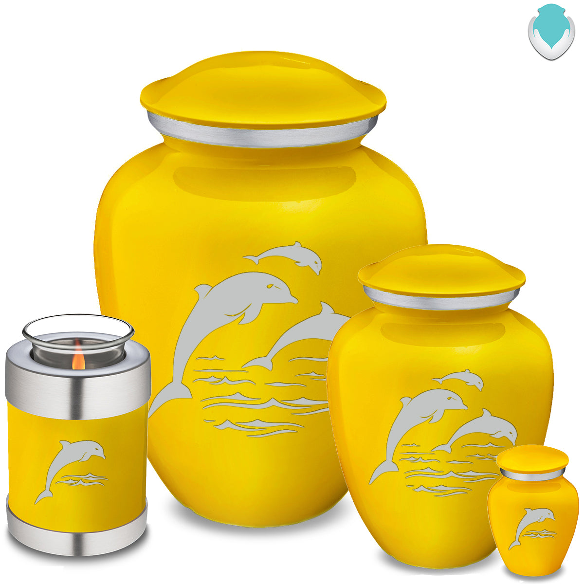 Keepsake Embrace Yellow Dolphin Cremation Urn