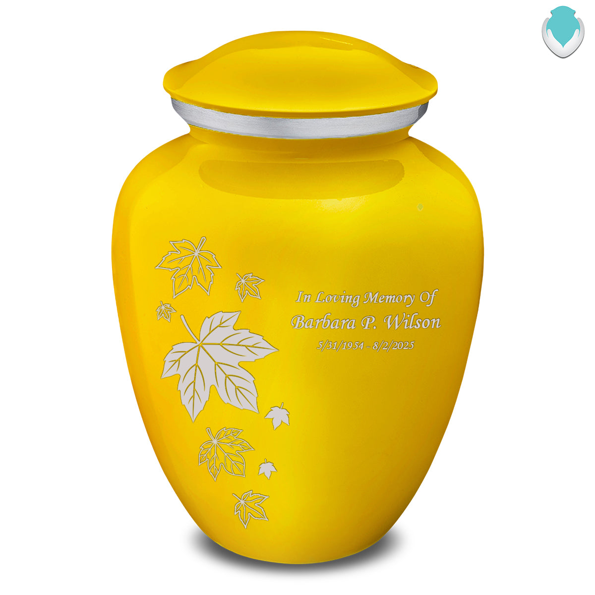 Adult Embrace Yellow Falling leaves Cremation Urn