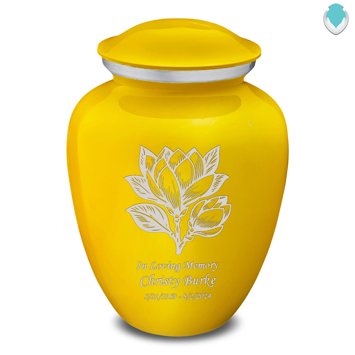 Adult Embrace Yellow Magnolia Flower Cremation Urn