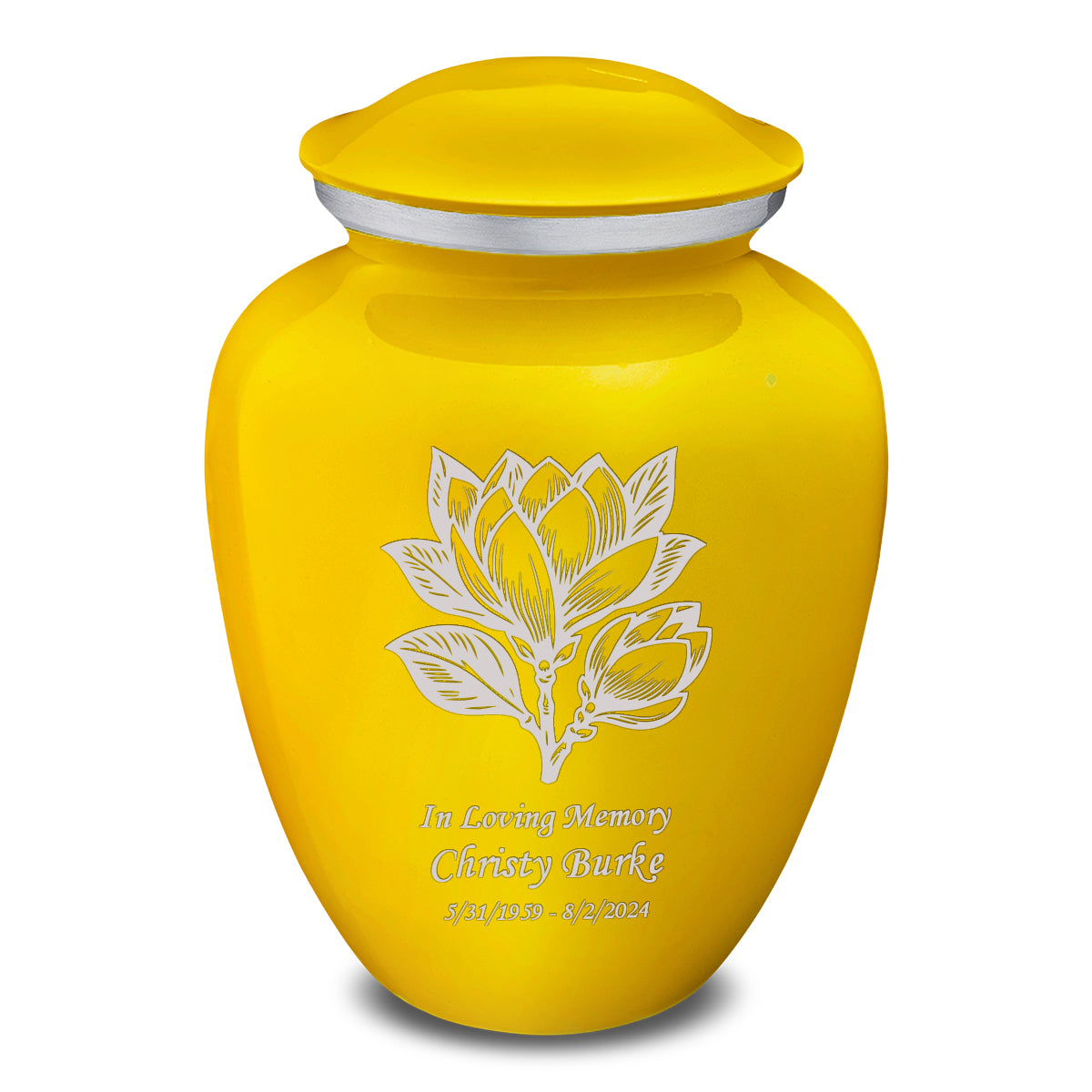 Adult Embrace Yellow Magnolia Flower Cremation Urn