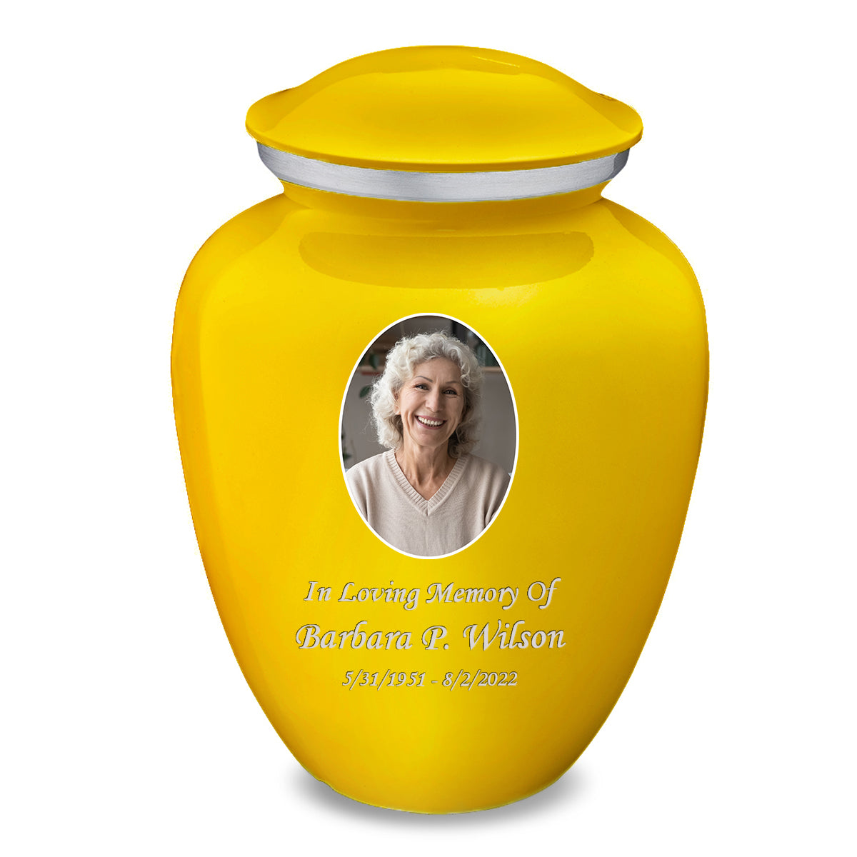 Adult Embrace Yellow Portrait Cremation Urn