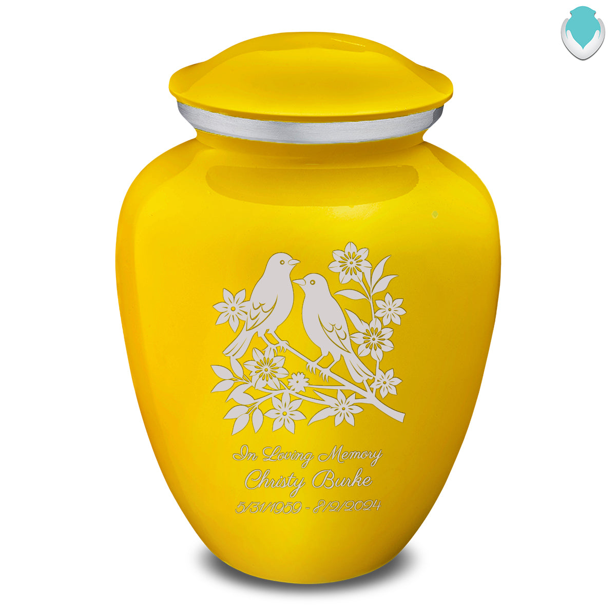 Adult Embrace Yellow Songbirds Cremation Urn