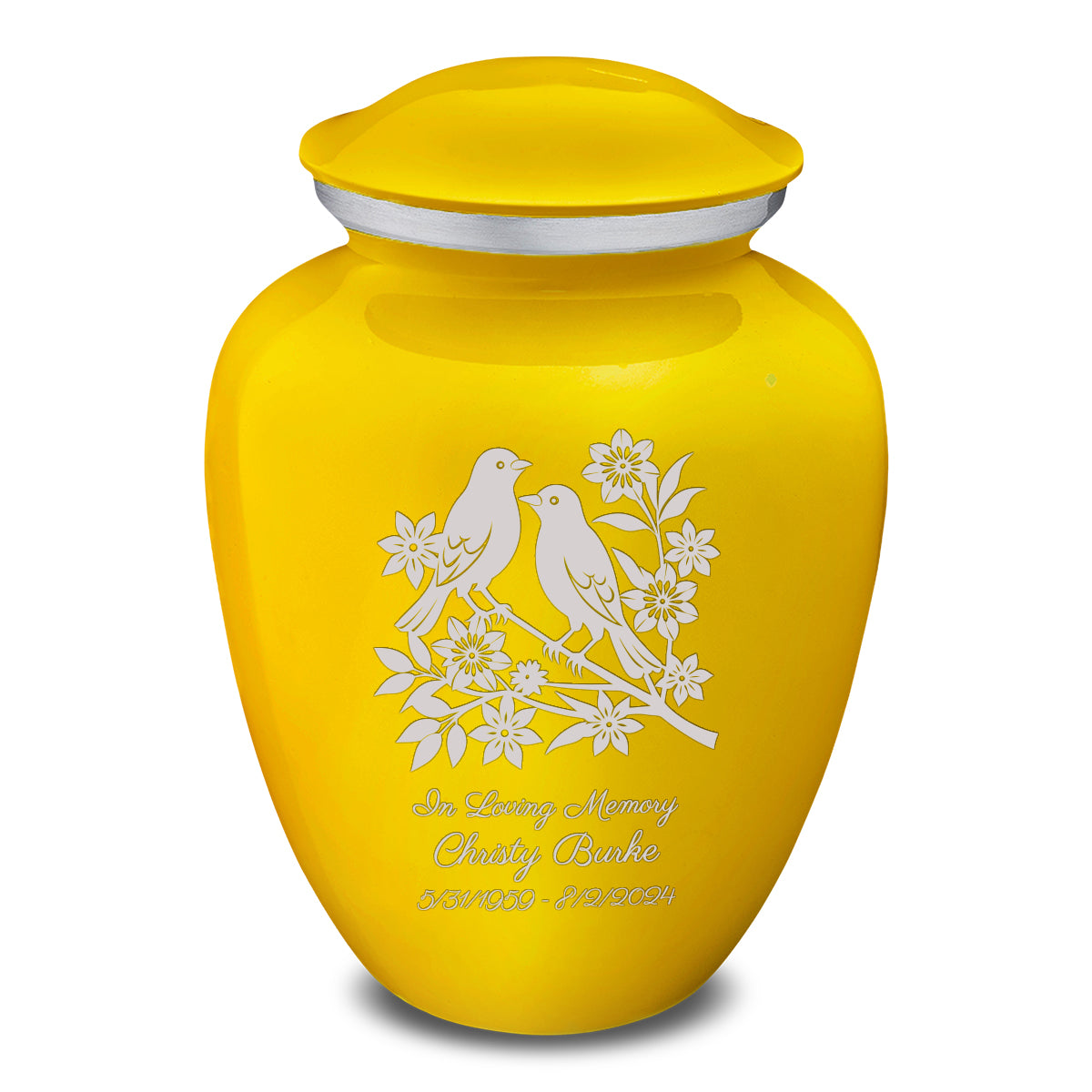 Adult Embrace Yellow Songbirds Cremation Urn