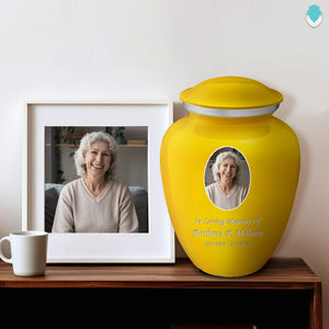 Adult Embrace Yellow Portrait Cremation Urn