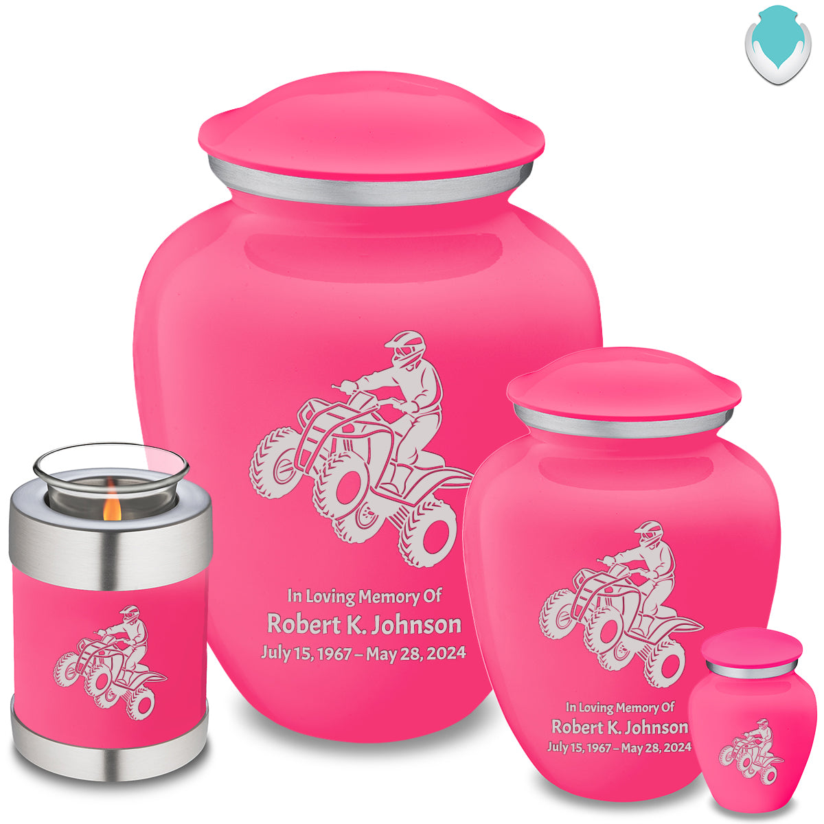 Keepsake Embrace Bright Pink ATV Cremation Urn