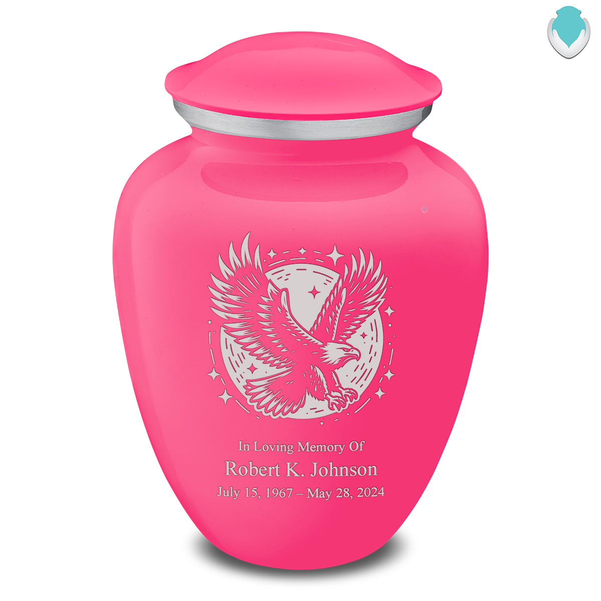 Adult Embrace Bright Pink Flying Eagle Cremation Urn