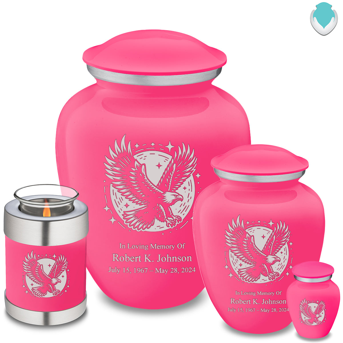 Adult Embrace Bright Pink Flying Eagle Cremation Urn