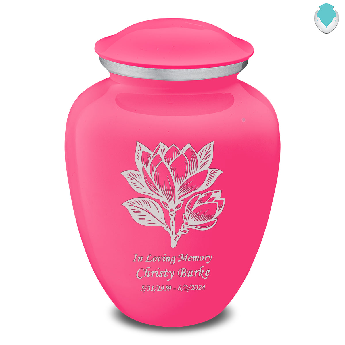 Adult Embrace Bright Pink Magnolia Flower Cremation Urn