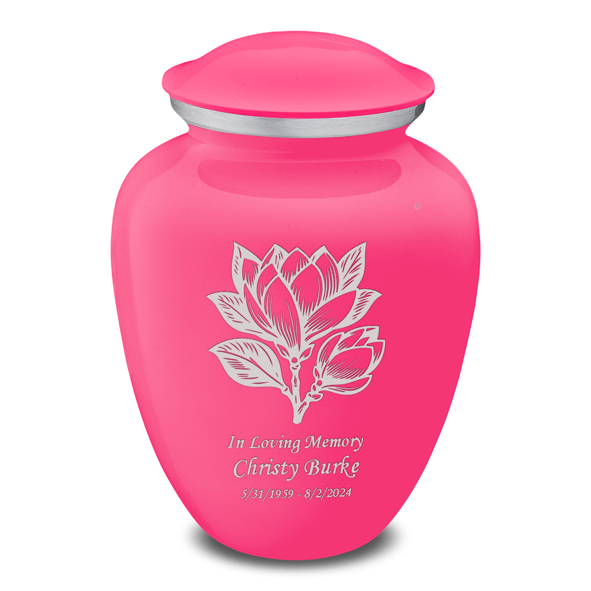 Adult Embrace Bright Pink Magnolia Flower Cremation Urn