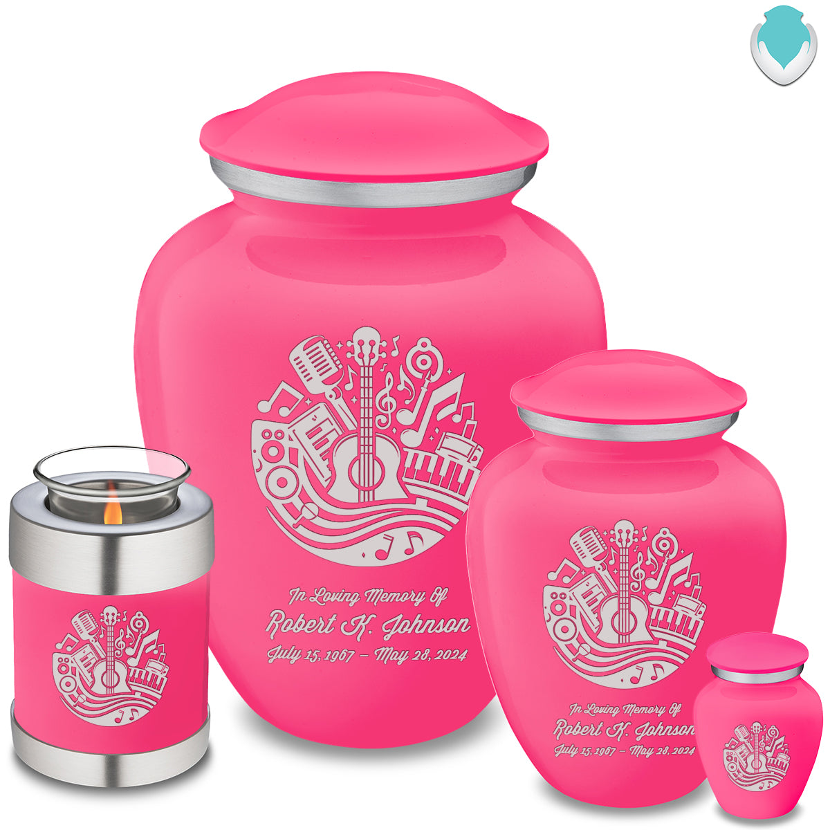 Keepsake Embrace Bright Pink Music Cremation Urn