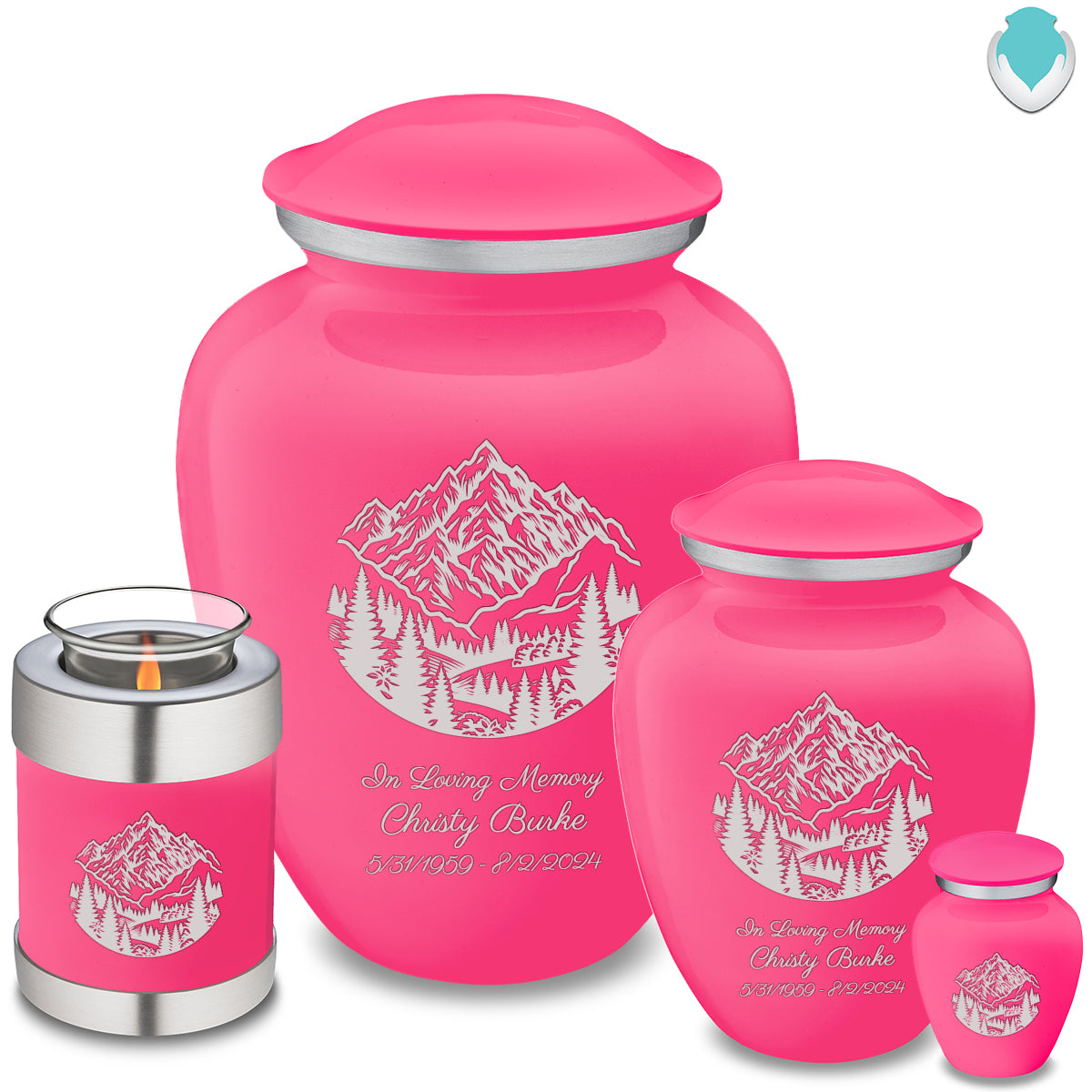 Keepsake Embrace Bright Pink Rocky Mountains Cremation Urn