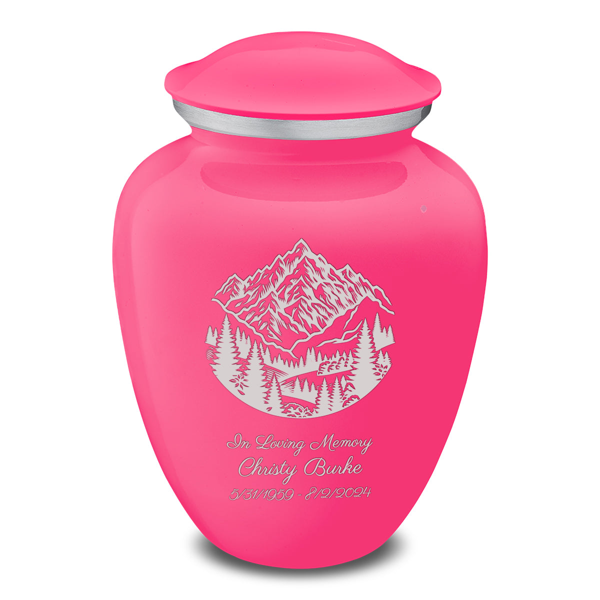 Adult Embrace Bright Pink Rocky Mountains Cremation Urn