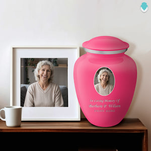 Adult Embrace Bright Pink Portrait Cremation Urn