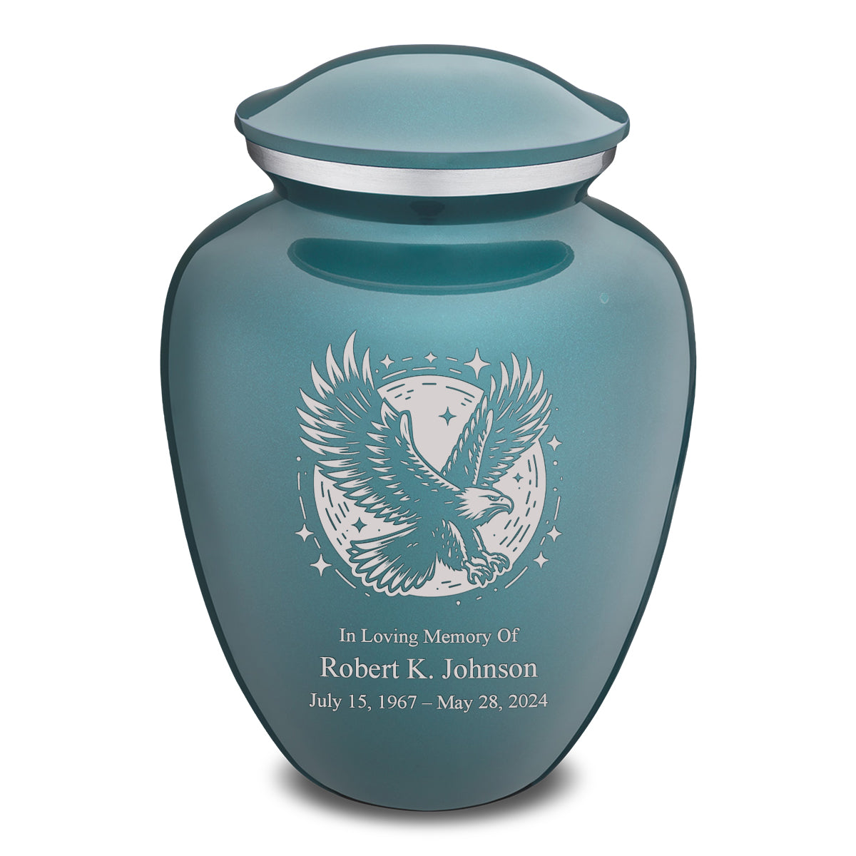 Adult Embrace Teal Flying Eagle Cremation Urn