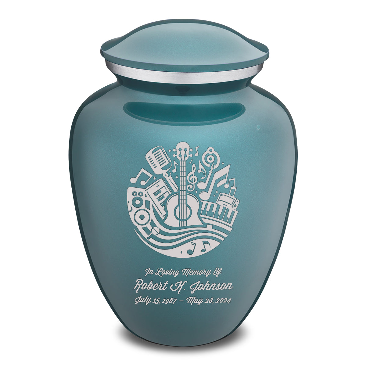 Adult Embrace Teal Music Cremation Urn