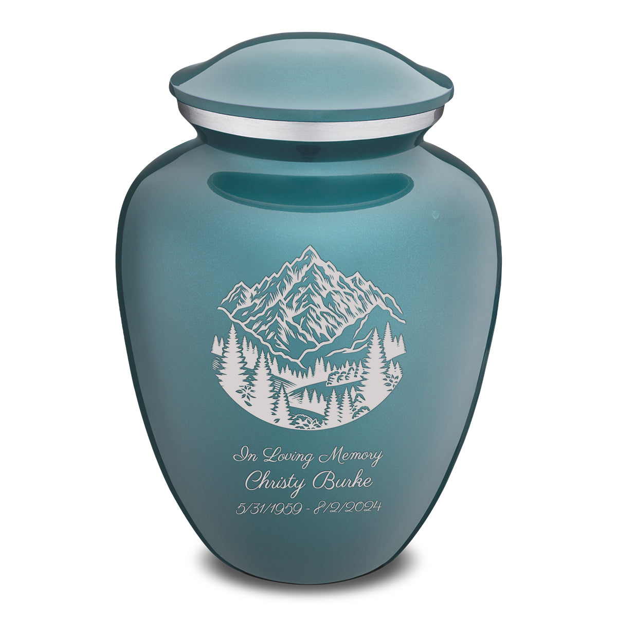 Adult Embrace Teal Rocky Mountains Cremation Urn