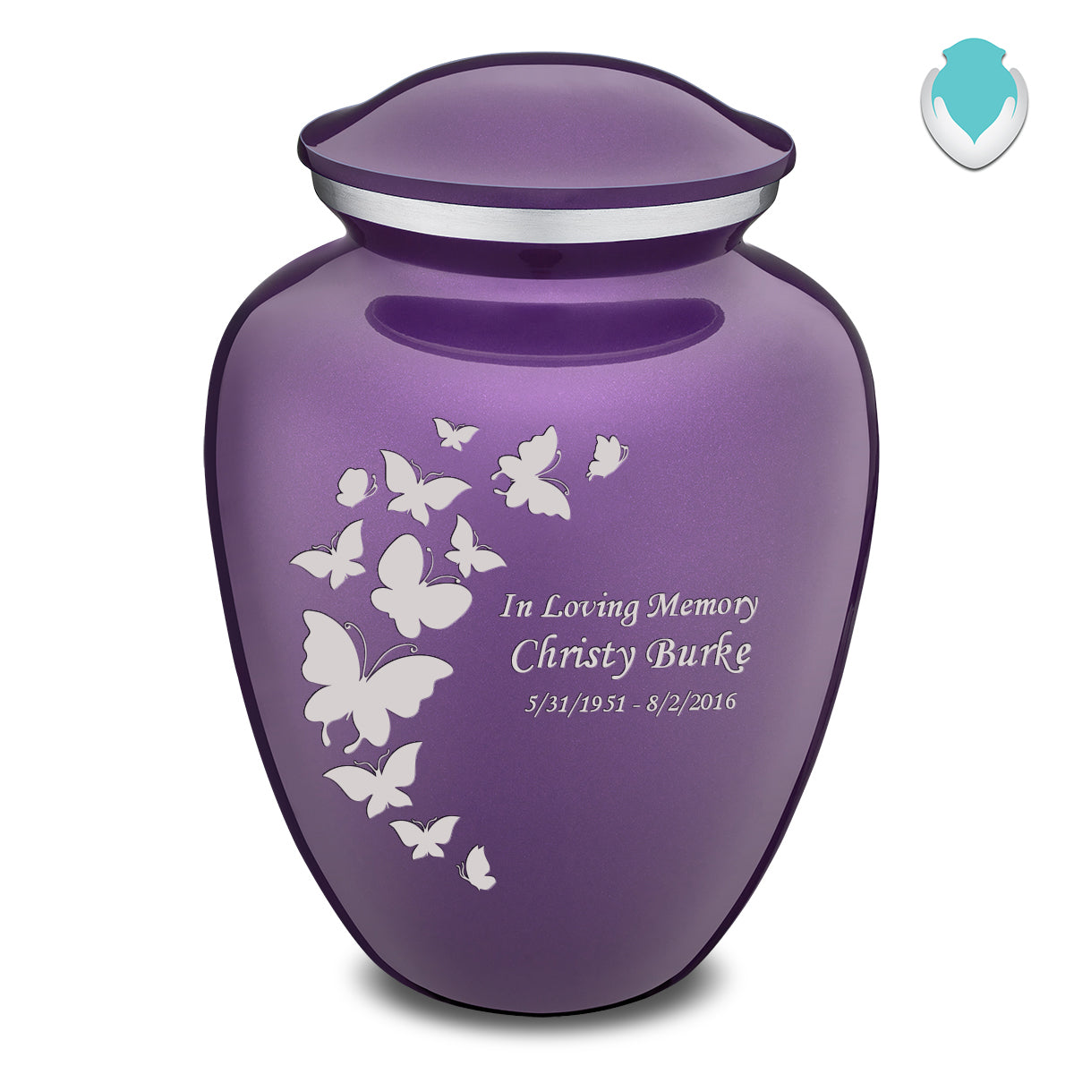 Adult Embrace Purple Butterfly Cremation Urn