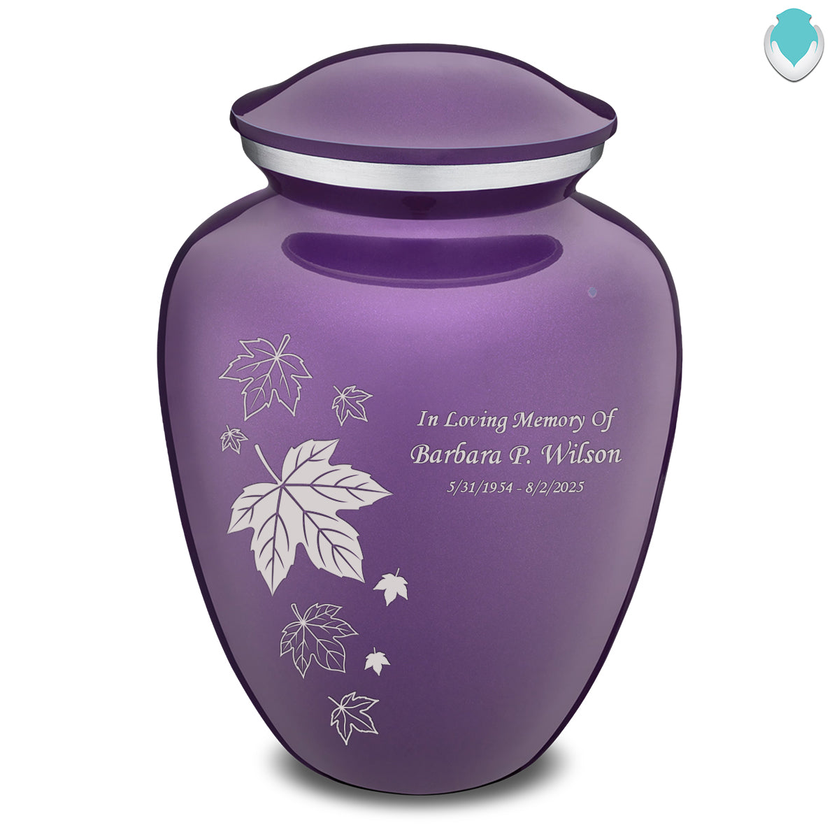 Adult Embrace Purple Falling Leaves Cremation Urn