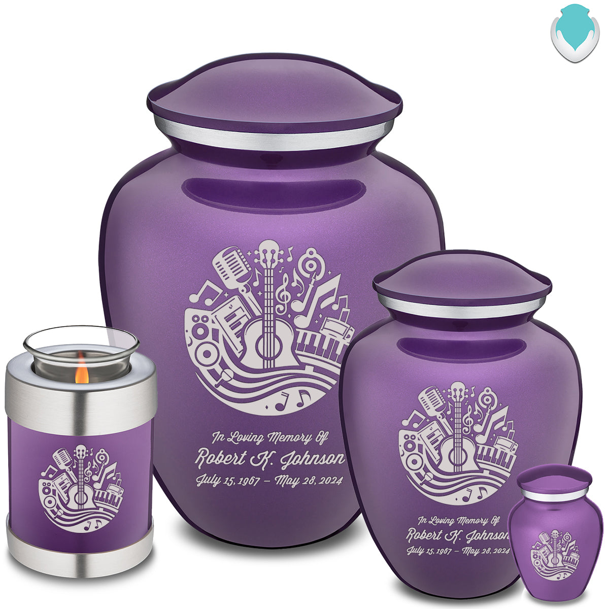 Keepsake Embrace Purple Music Cremation Urn
