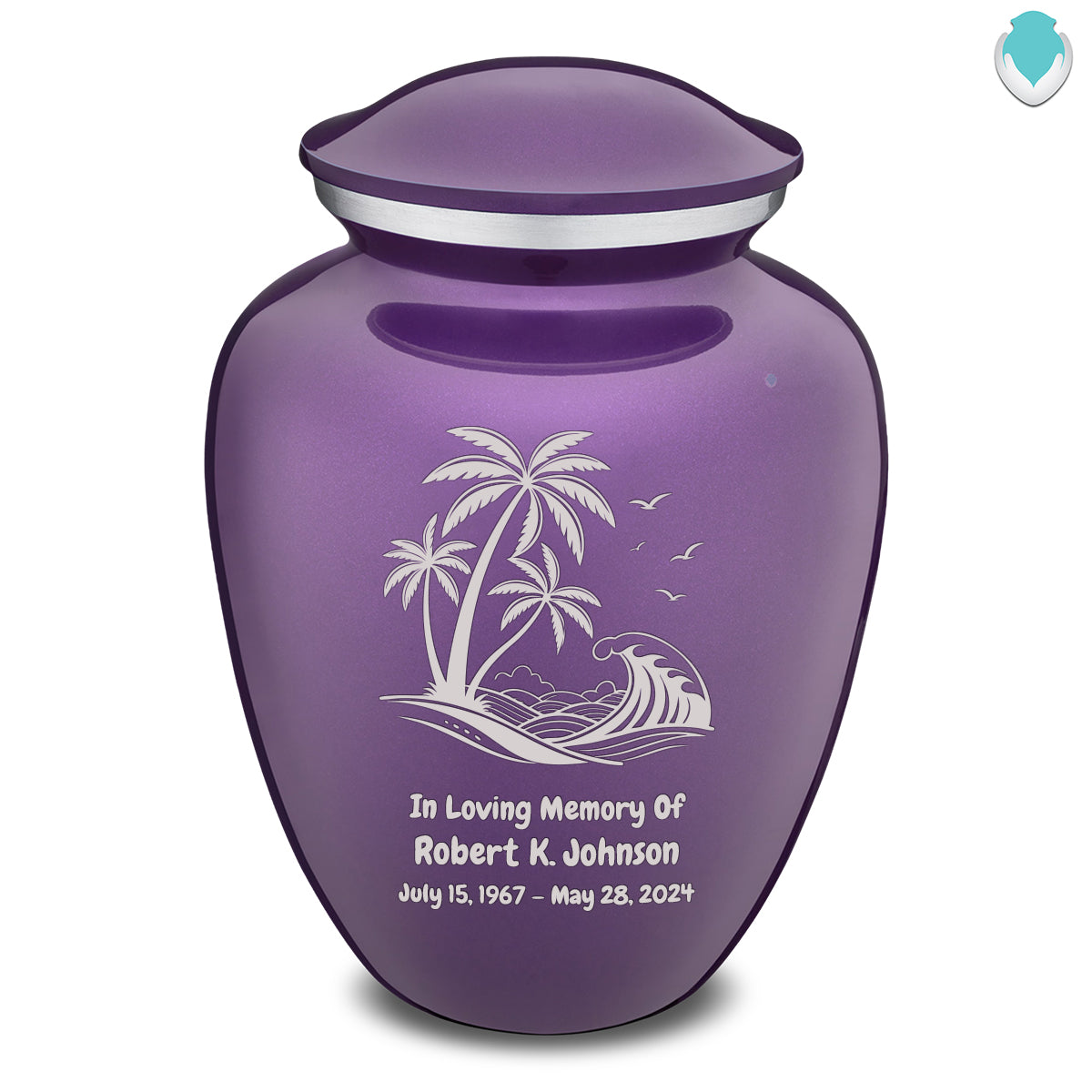 Adult Embrace Purple Palm Beach Cremation Urn