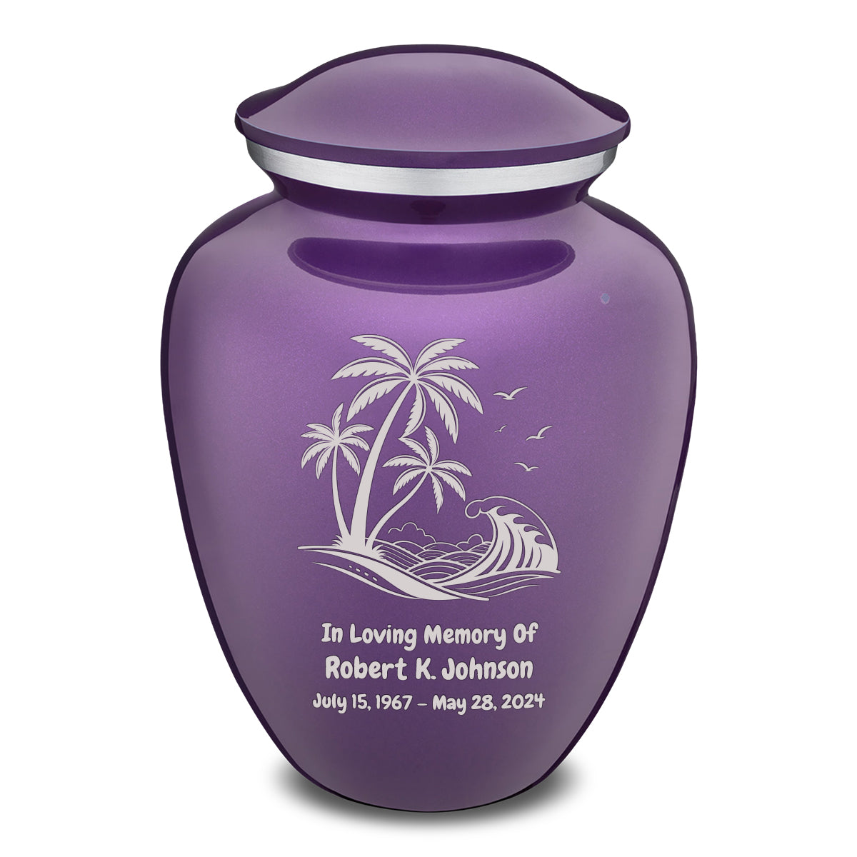 Adult Embrace Purple Palm Beach Cremation Urn