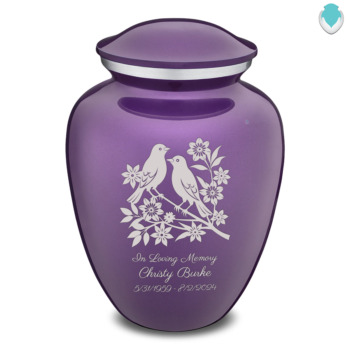 Adult Embrace Purple Songbirds Cremation Urn