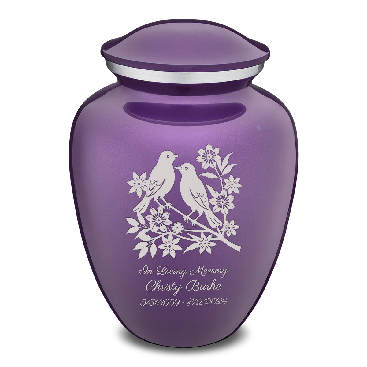 Adult Embrace Purple Songbirds Cremation Urn