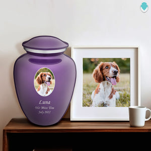 Adult Pet Embrace Purple Portrait Cremation Urn