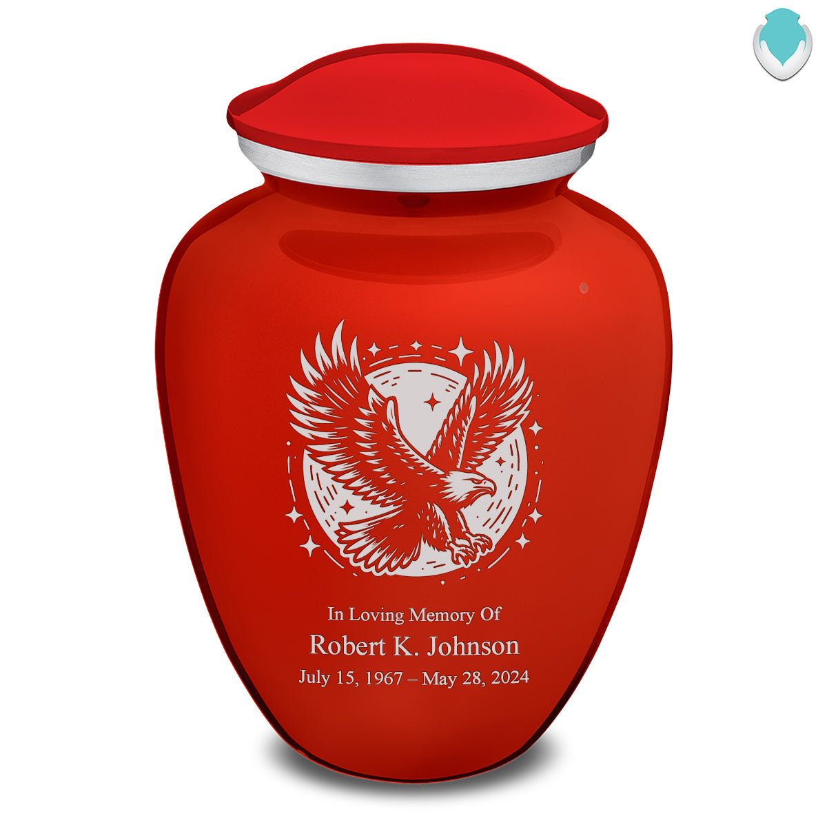 Adult Embrace Bright Red Flying Eagle Cremation Urn