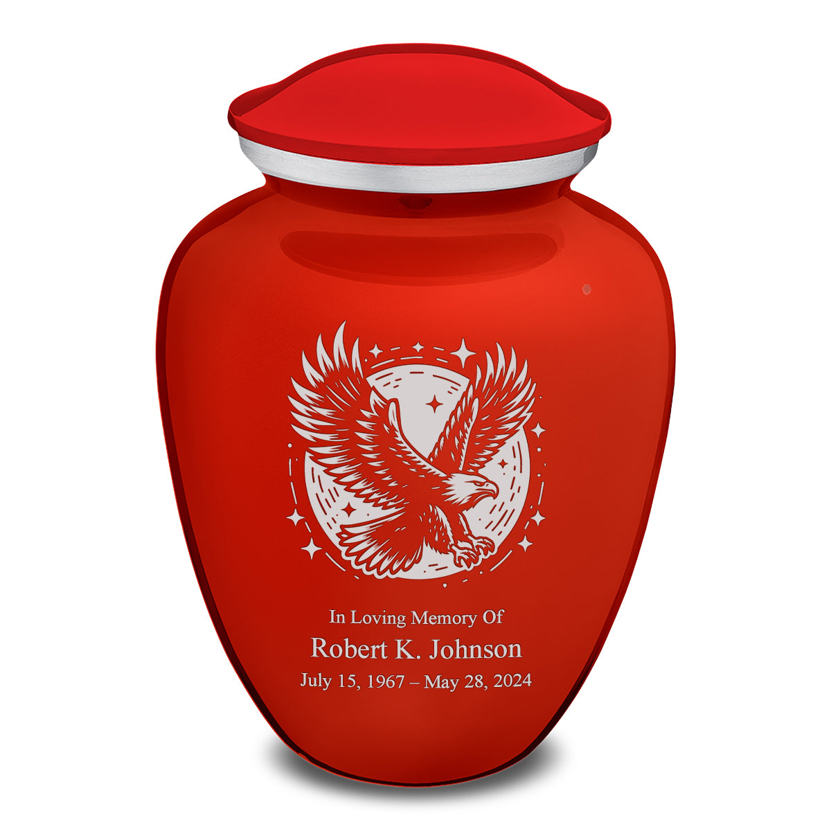 Adult Embrace Bright Red Flying Eagle Cremation Urn