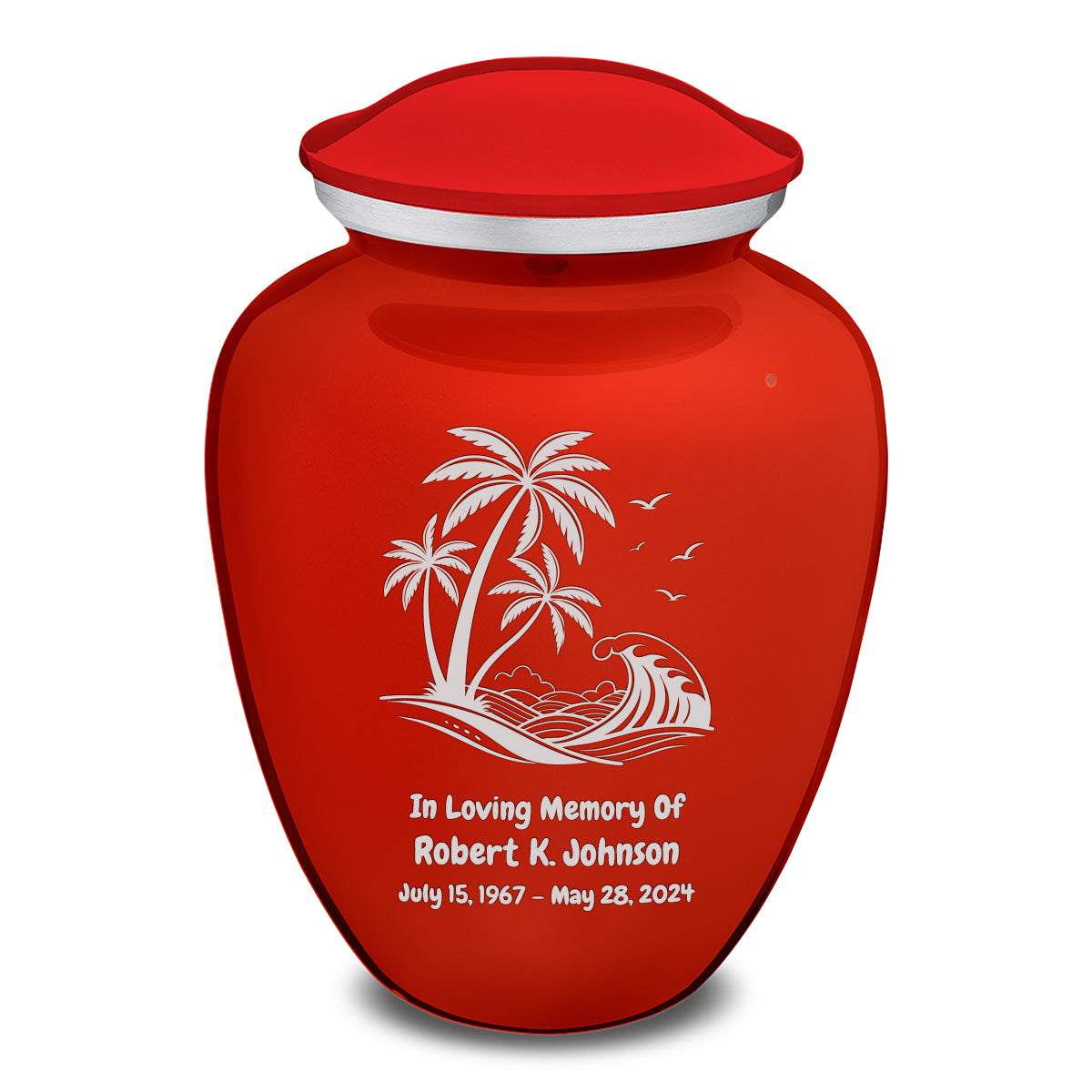 Adult Embrace Bright Red Palm Beach Cremation Urn