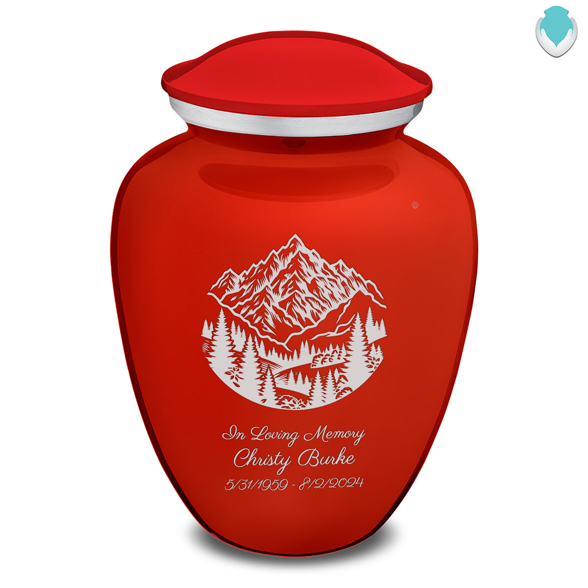 Adult Embrace Bright Red Rocky Mountains Cremation Urn